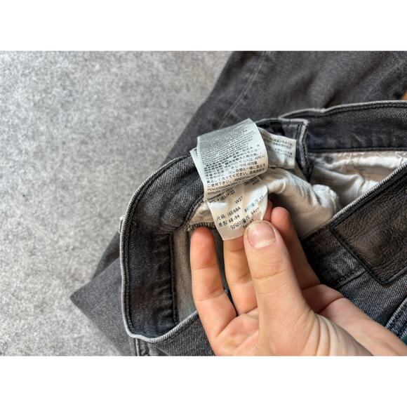 VINTAGE Levis Jeans Womens Size 27 Gray Denim Button Fly Straight 90s Grunge - Picture 9 of 9